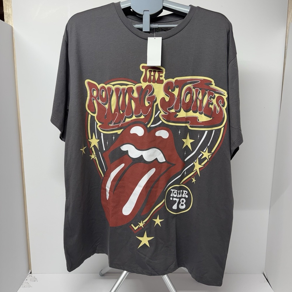 The Rolling Stones U.S. Tour 1978 Graphic T-Shirt Men's 1X Rock & Pop Music